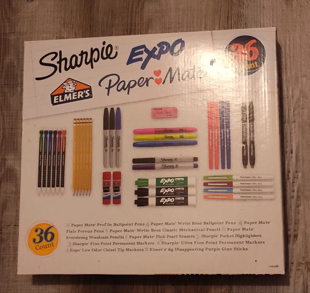 NWT!! 36ct Office/School Set (Sharpie,Elmer, Paper Mate, Expo)